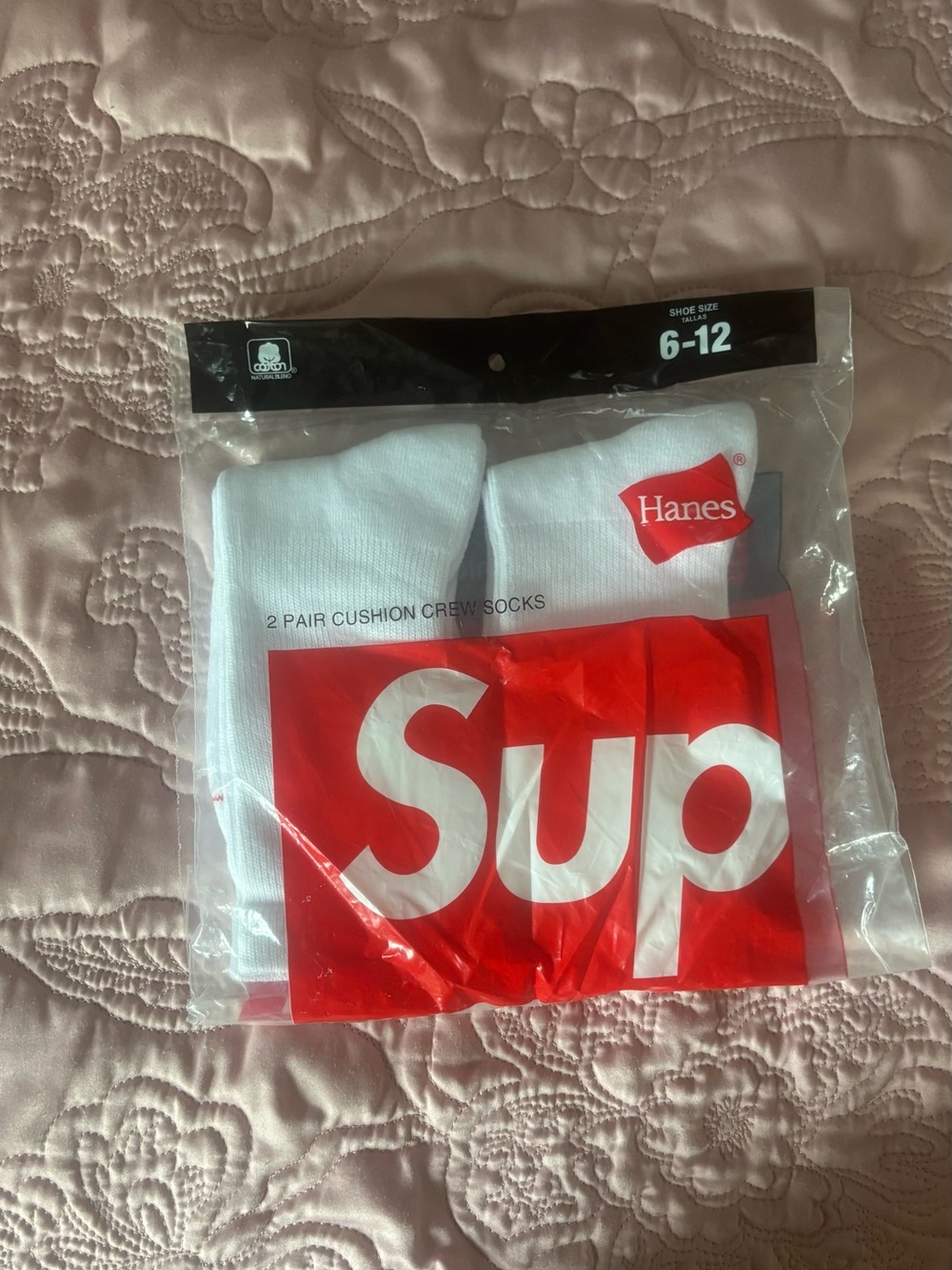 Hanes White Crew Cushion Socks — 2 Pack socks